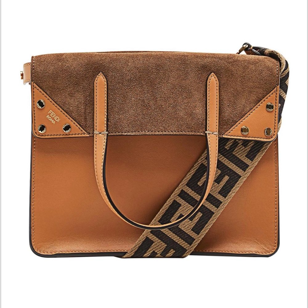 Fendi large Flip bag in camel / caramel